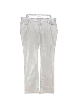 Andrew Charles Jeans Womens 32 Gray Silver Shimmer Stretch Denim Bootcut